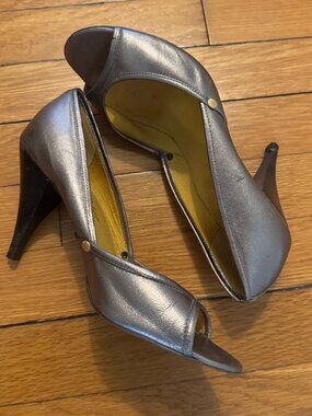Silver leather Ted Baker heels